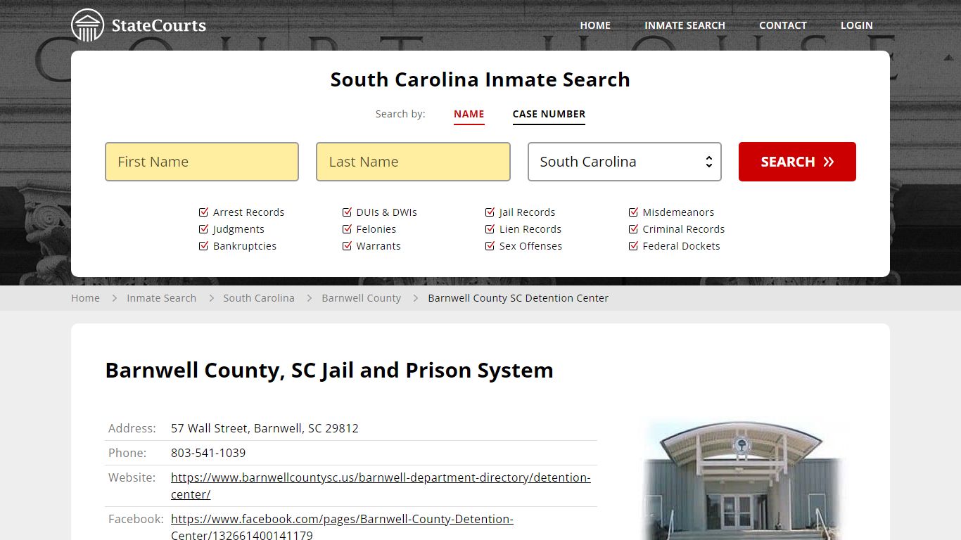 Barnwell County, SC Jail and Prison System - State Courts